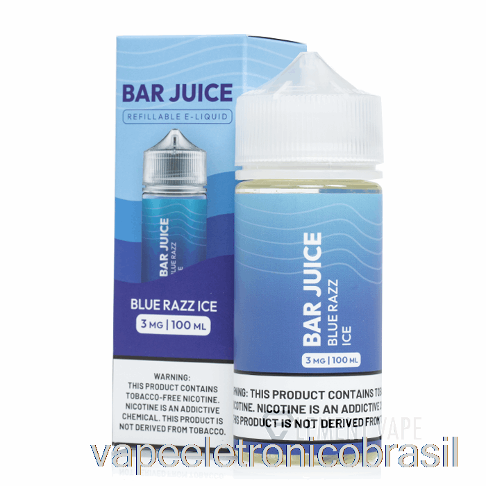 Vape Recarregável Blue Razz Ice - Suco Em Barra - 100ml 0mg